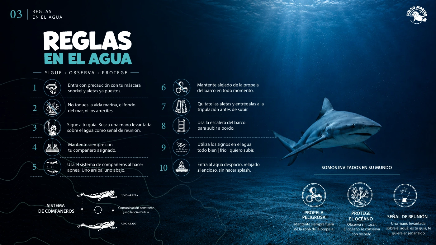 Tríptico · reglas en el agua