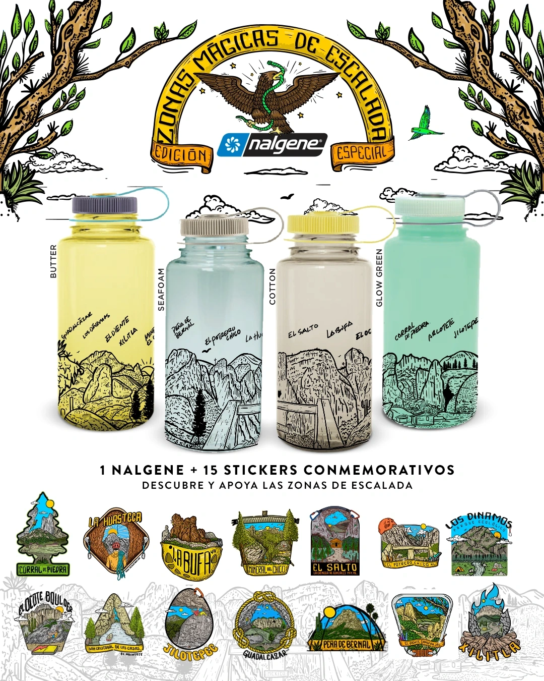 Botellas y colección de zonas · pieza de lanzamiento