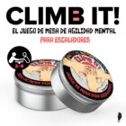 Climb It!, juego de agilidad mental para escaladores de 2 a 8 jugadores, ilustrado por Belay Partners.
