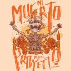 Ilustración Ni muerto dejo el proyecto de Carlos Chong para Belay Partners, con esqueleto, serpiente, flores y velas